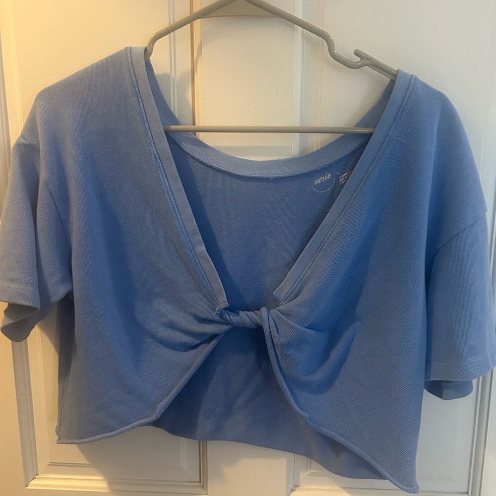 Aerie Blue Knot-Front Women Top